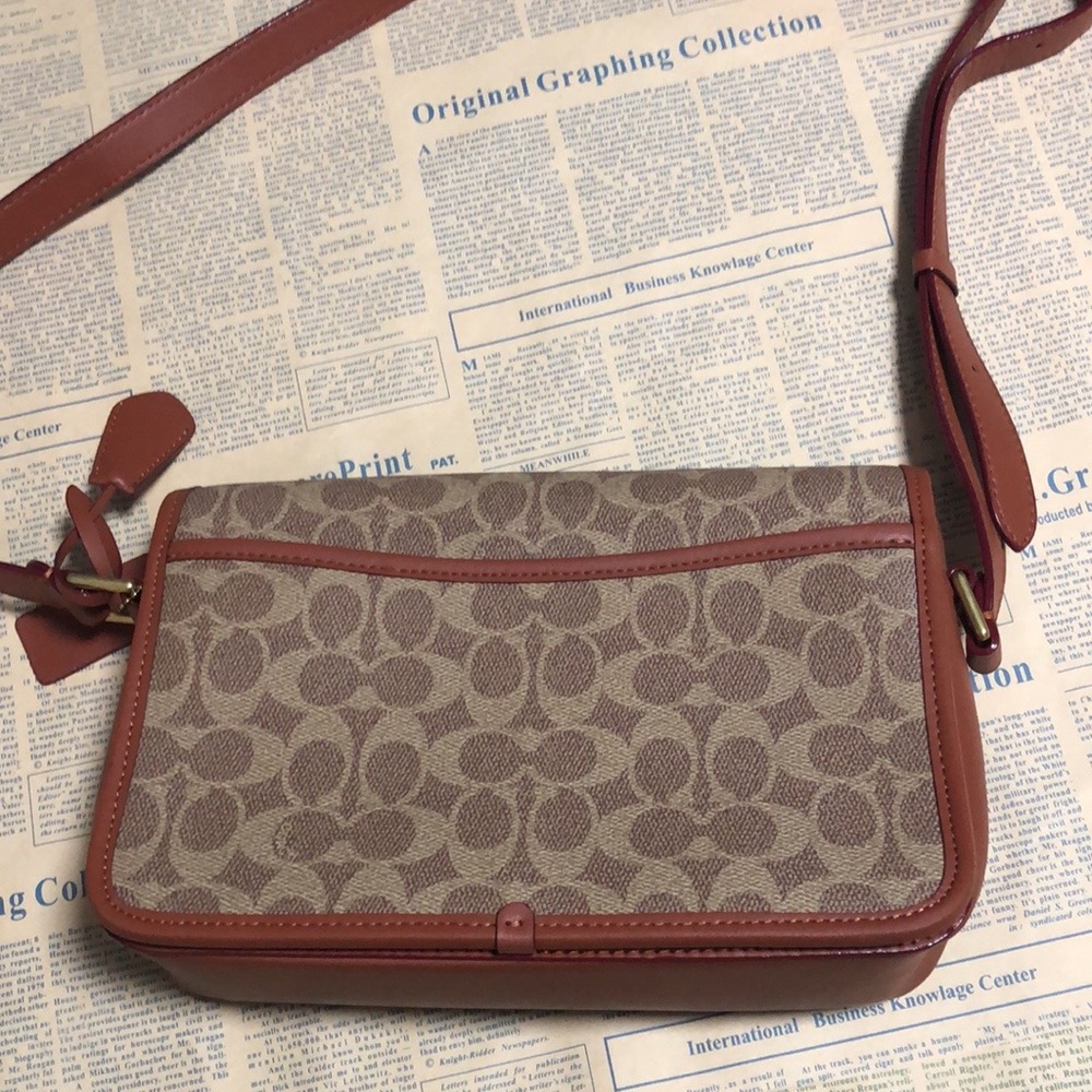 Coach Studio Baguette panelled canvas & Leather Small shoulder Desiger Bag - Picture 2 of 9